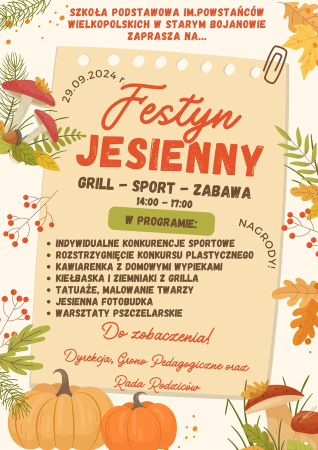 ZAPRASZAMY - FESTYN JESIENNY